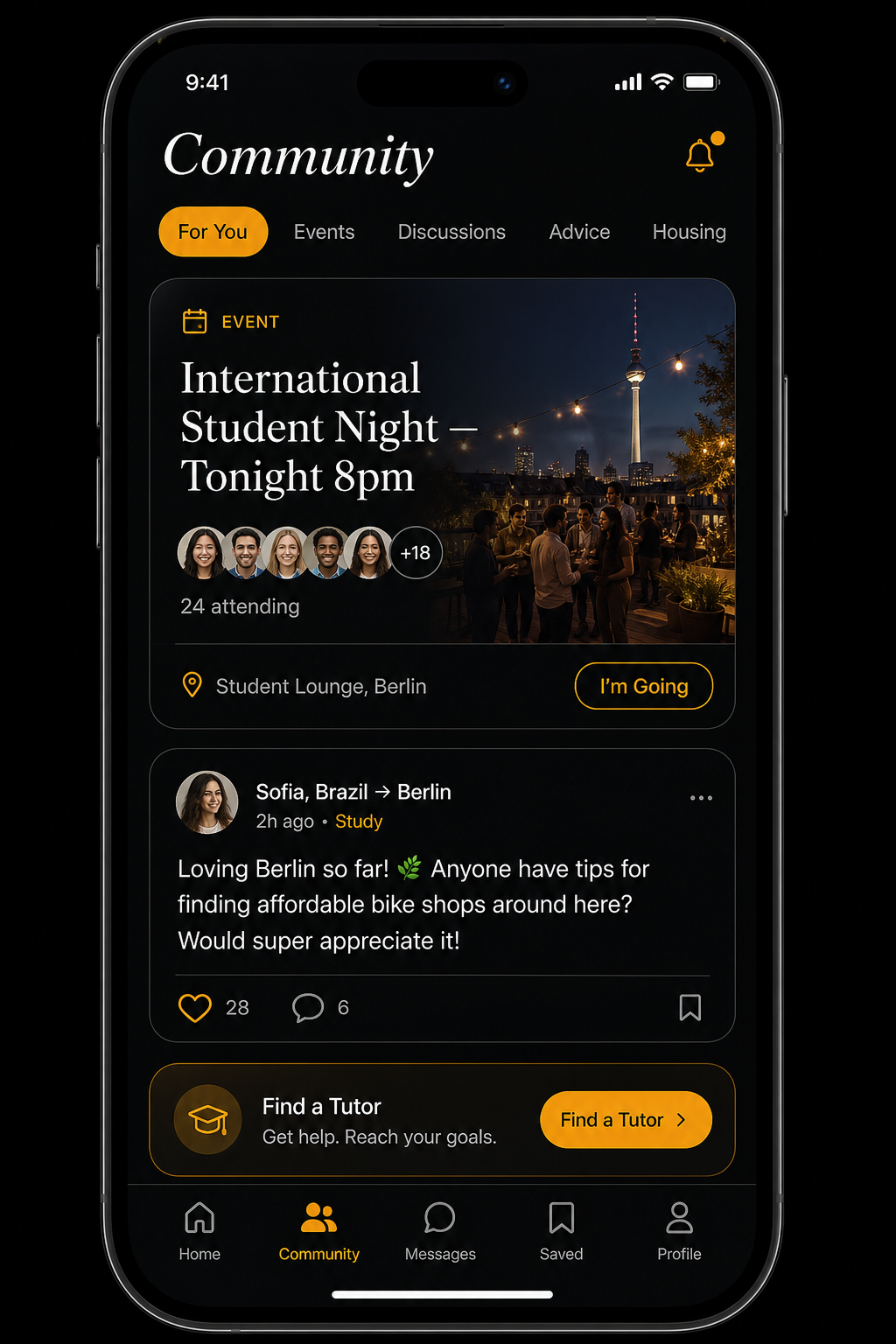 Social network screen